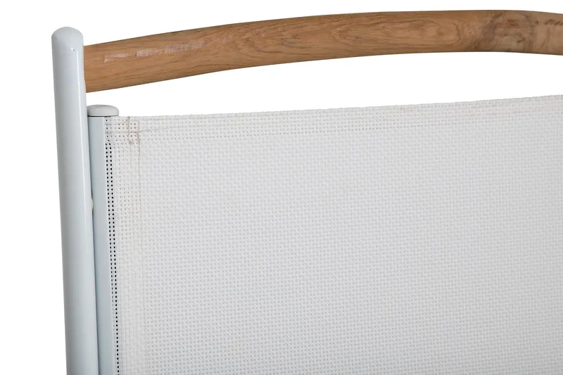 Las Vegas Säätötuoli Ulkokäyttöön - Valkoinen/Tiikki - Puutarhakalusteet - Puutarhatuoli - Säätötuoli