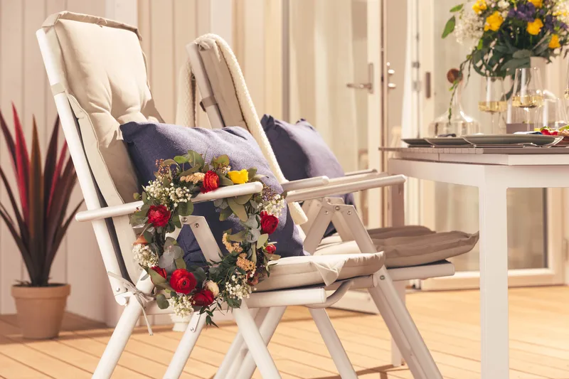 Maggie Säätötuoli Ulkokäyttöön - Valkoinen/Harmaa - Puutarhakalusteet - Puutarhatuoli - Säätötuoli