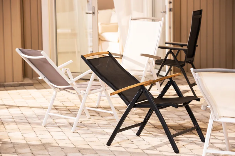 Maggie Säätötuoli Ulkokäyttöön - Valkoinen/Harmaa - Puutarhakalusteet - Puutarhatuoli - Säätötuoli