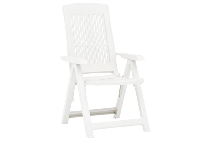 Puutarhan nojatuolit 2 kpl muovi valkoinen - Valkoinen - Säätötuoli