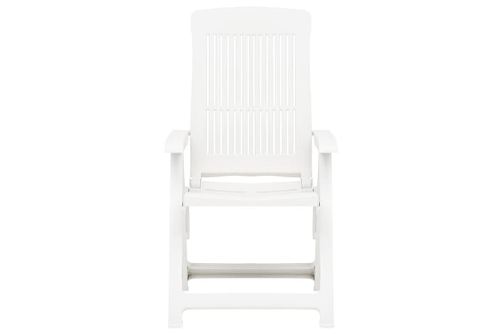 Puutarhan nojatuolit 2 kpl muovi valkoinen - Valkoinen - Säätötuoli