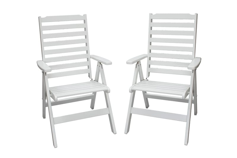 Säätönojatuoli Boarp - Valkoinen - Puutarhakalusteet - Puutarhatuoli - Säätötuoli