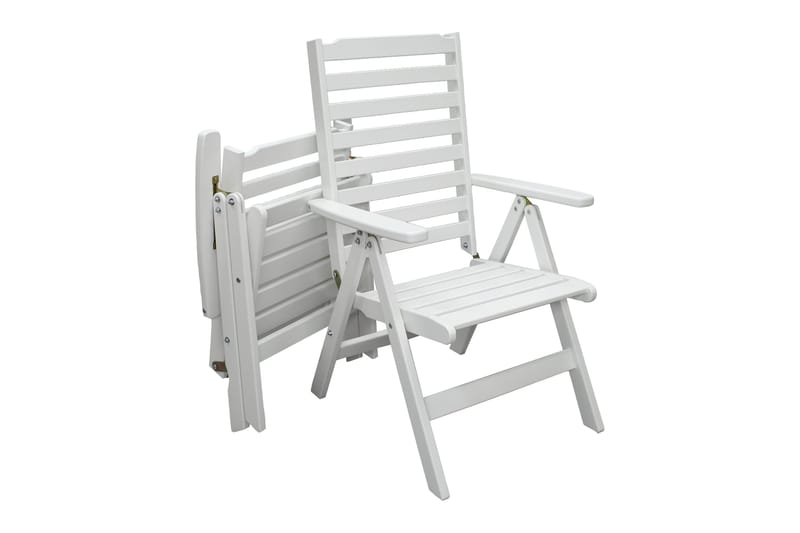 Säätönojatuoli Boarp - Valkoinen - Puutarhakalusteet - Puutarhatuoli - Säätötuoli