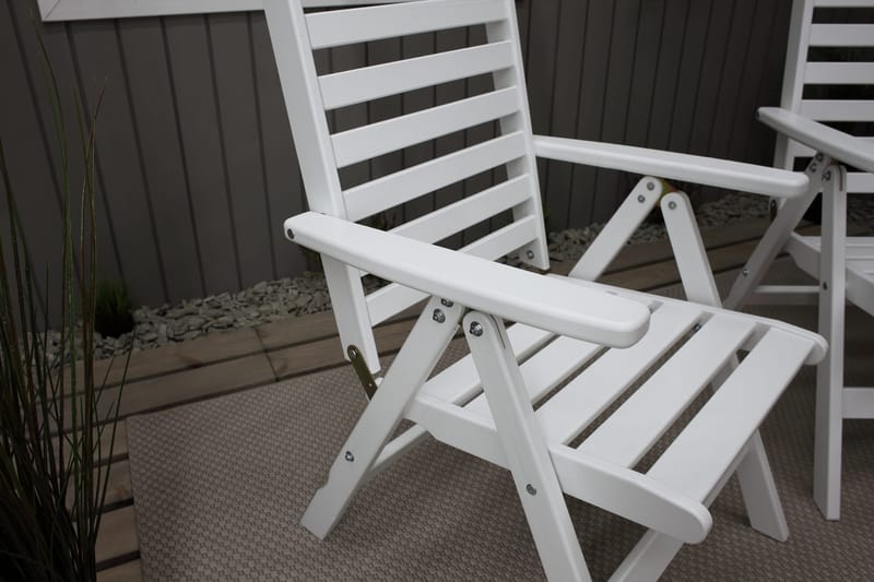 Säätönojatuoli Boarp - Valkoinen - Puutarhakalusteet - Puutarhatuoli - Säätötuoli