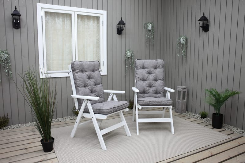 Säätönojatuoli Boarp - Valkoinen - Puutarhakalusteet - Puutarhatuoli - Säätötuoli