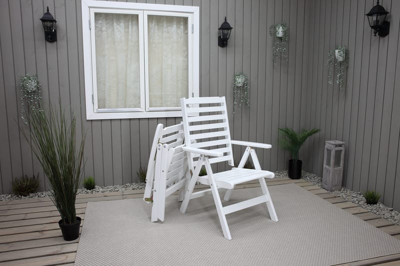 Säätönojatuoli Boarp - Valkoinen - Puutarhakalusteet - Puutarhatuoli - Säätötuoli