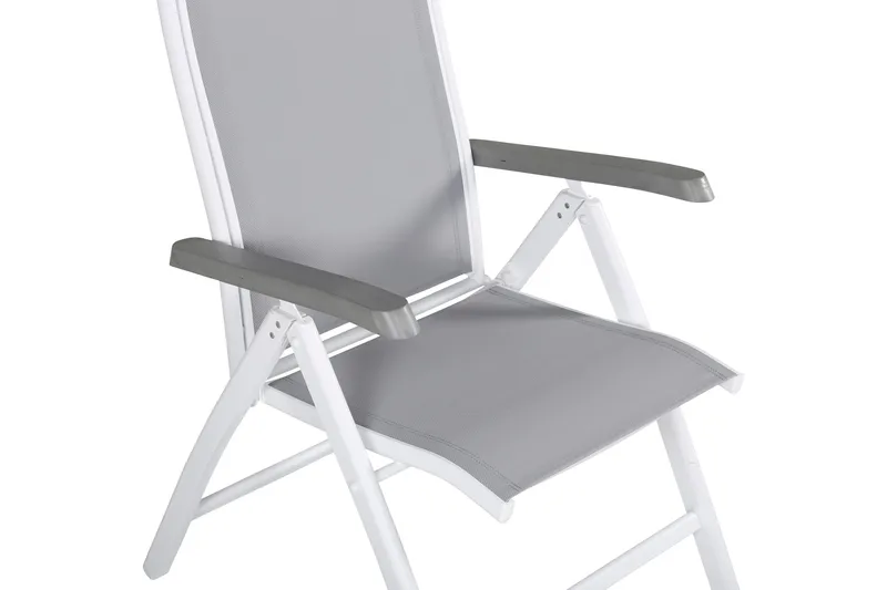 Säätötuoli Albany - Harmaa/Valkoinen - Puutarhakalusteet - Puutarhatuoli - Säätötuoli