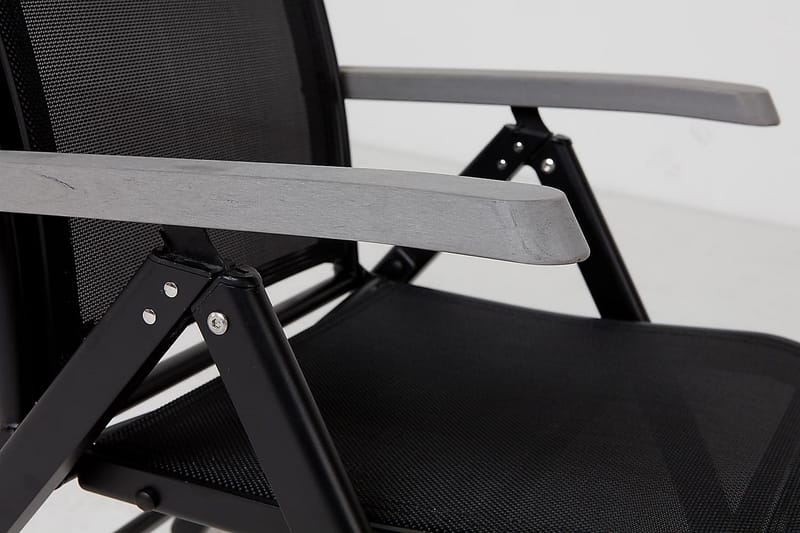 Säätötuoli Monaco - Musta/Harmaa - Puutarhakalusteet - Puutarhatuoli - Säätötuoli