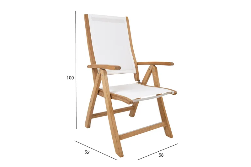 Tuoli Bali Valkoinen - Puutarhakalusteet - Puutarhatuoli - Säätötuoli