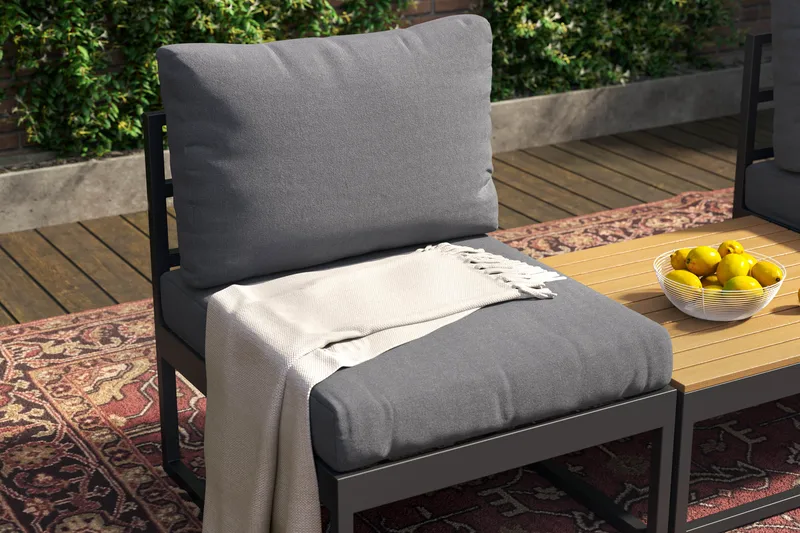 Samira Loungeset tuoli - Harmaa - Puutarhakalusteet - Parveke - Parvekekalusteet - Parvekesetti