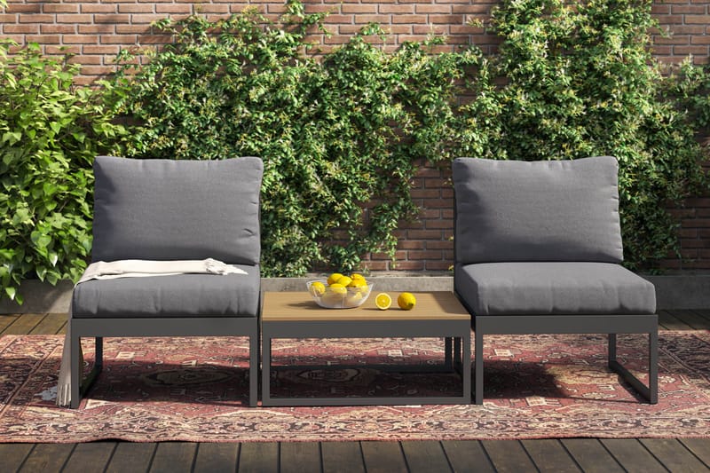 Samira Loungeset tuoli - Harmaa - Puutarhakalusteet - Parveke - Parvekekalusteet - Parvekesetti