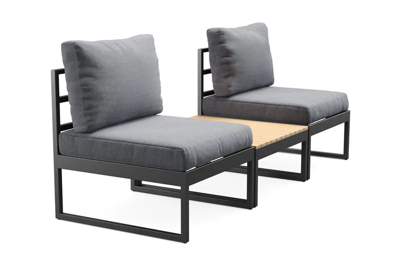 Samira Loungeset tuoli - Harmaa - Puutarhakalusteet - Parveke - Parvekekalusteet - Parvekesetti