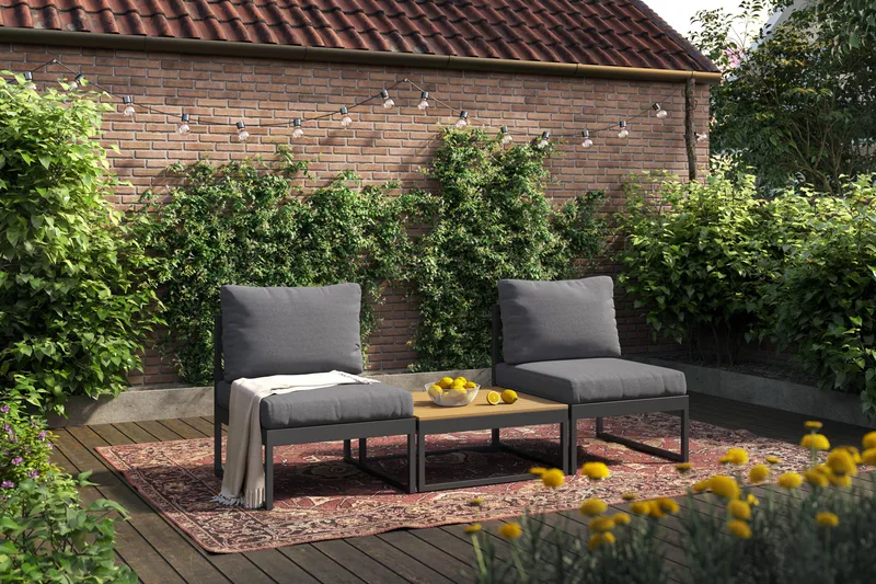 Samira Loungeset tuoli - Harmaa - Puutarhakalusteet - Parveke - Parvekekalusteet - Parvekesetti