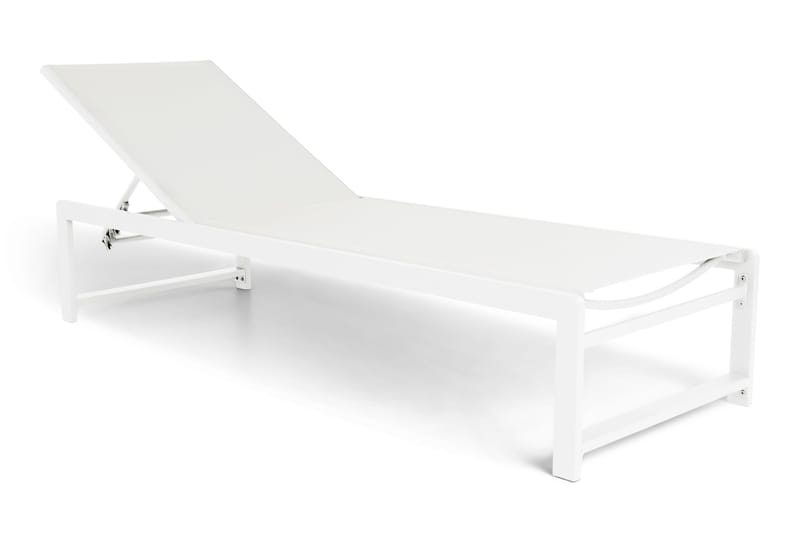 Sanna Aurinkotuoli Säädettävällä Selkänojalla - Valkoinen - Puutarhakalusteet - Puutarhatuoli - Aurinkosänky & aurinkovaunu