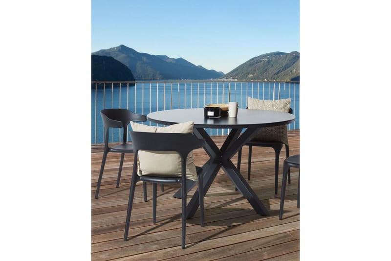 Squinzano Käsinojatuoli - Musta - Puutarhakalusteet - Puutarhatuoli - Karmituoli ulos