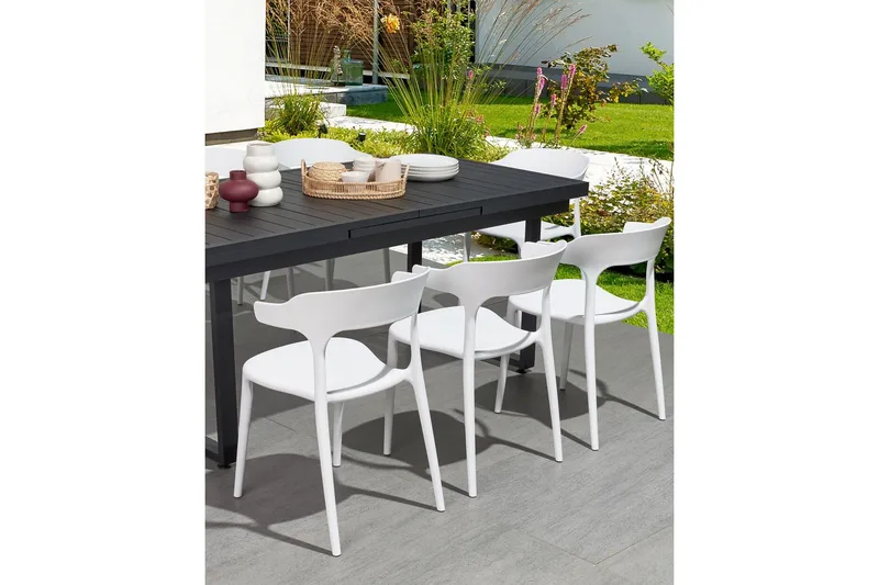 Squinzano Käsinojatuoli - Valkoinen - Puutarhakalusteet - Puutarhatuoli - Karmituoli ulos