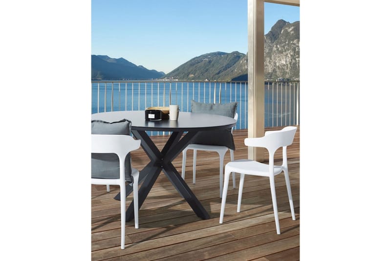 Squinzano Käsinojatuoli - Valkoinen - Puutarhakalusteet - Puutarhatuoli - Karmituoli ulos