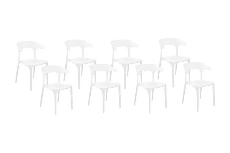 Squinzano Käsinojatuoli - Valkoinen - Puutarhakalusteet - Puutarhatuoli - Karmituoli ulos