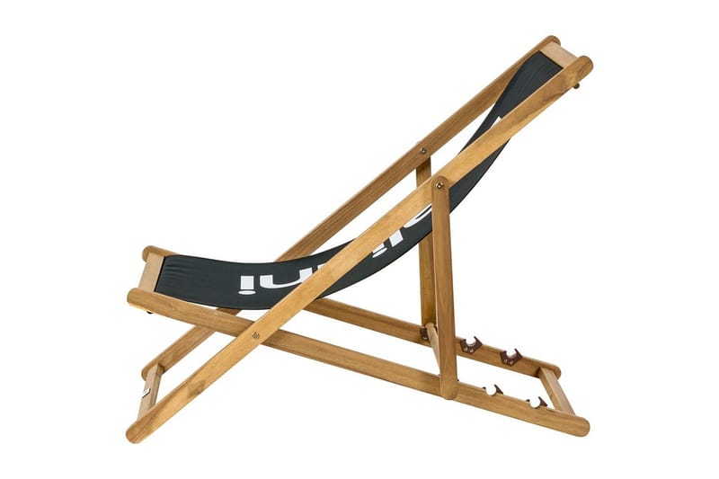 Taitettava kansituoli Anzio - Musta, vaalea puu - Puutarhakalusteet - Puutarhatuoli - Aurinkotuoli