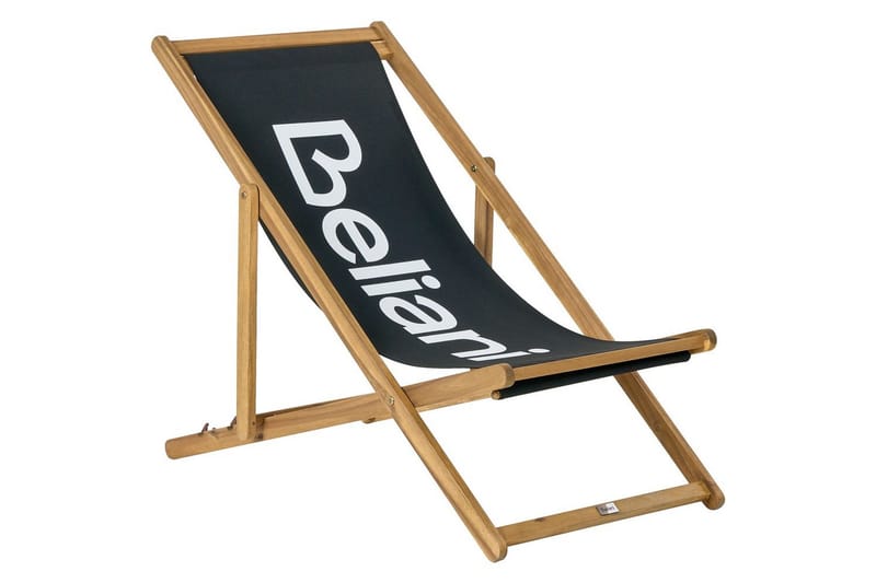 Taitettava kansituoli Anzio - Musta, vaalea puu - Puutarhakalusteet - Puutarhatuoli - Aurinkotuoli