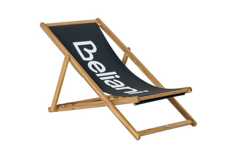 Taitettava kansituoli Anzio - Musta, vaalea puu - Puutarhakalusteet - Puutarhatuoli - Aurinkotuoli