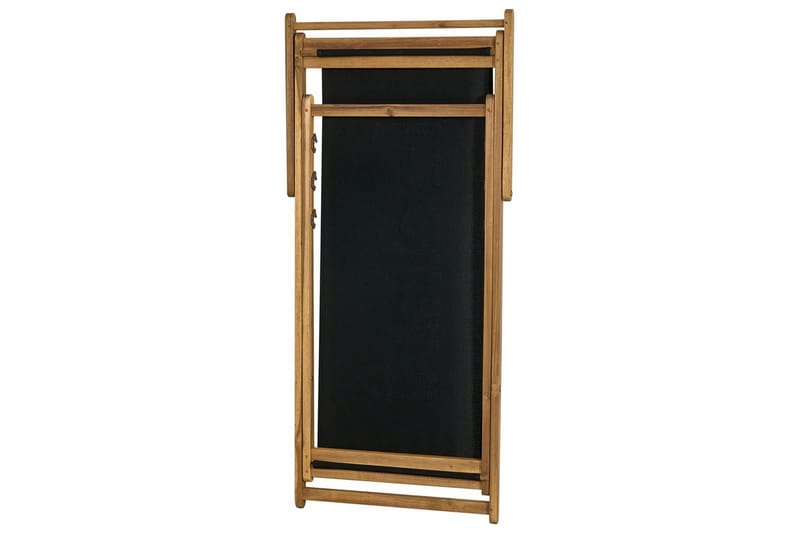 Taitettava kansituoli Anzio - Musta, vaalea puu - Puutarhakalusteet - Puutarhatuoli - Aurinkotuoli