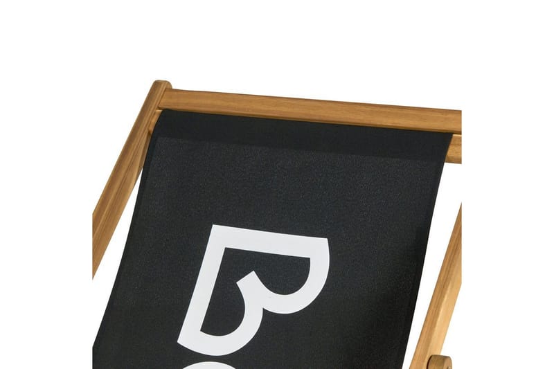 Taitettava kansituoli Anzio - Musta, vaalea puu - Puutarhakalusteet - Puutarhatuoli - Aurinkotuoli