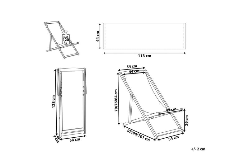Taitettava kansituoli Anzio - Punainen, vaalea puu - Puutarhakalusteet - Puutarhatuoli - Aurinkotuoli