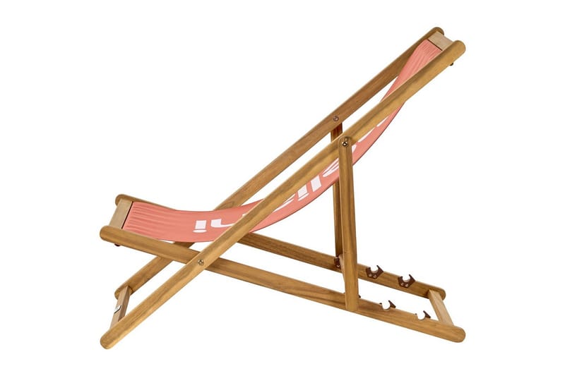 Taitettava kansituoli Anzio - Punainen, vaalea puu - Puutarhakalusteet - Puutarhatuoli - Aurinkotuoli