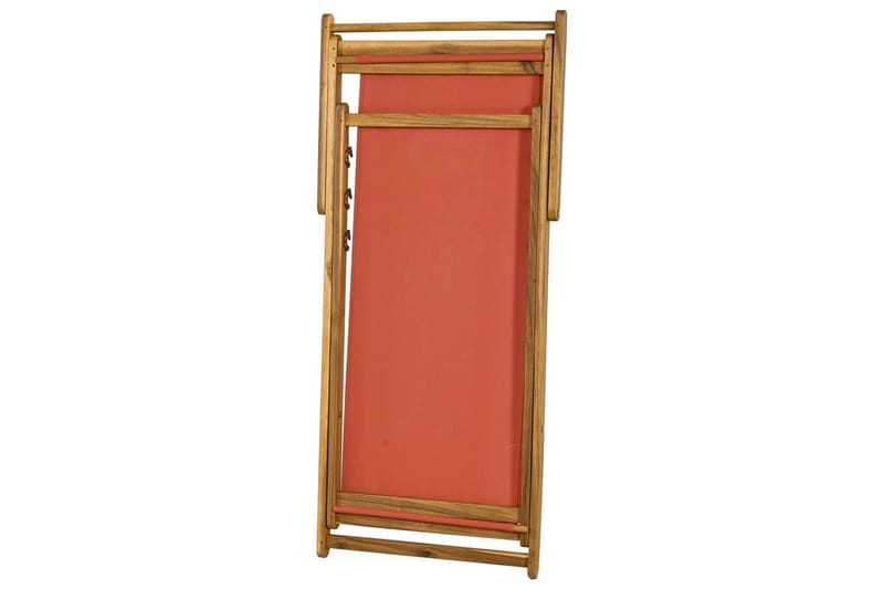 Taitettava kansituoli Anzio - Punainen, vaalea puu - Puutarhakalusteet - Puutarhatuoli - Aurinkotuoli