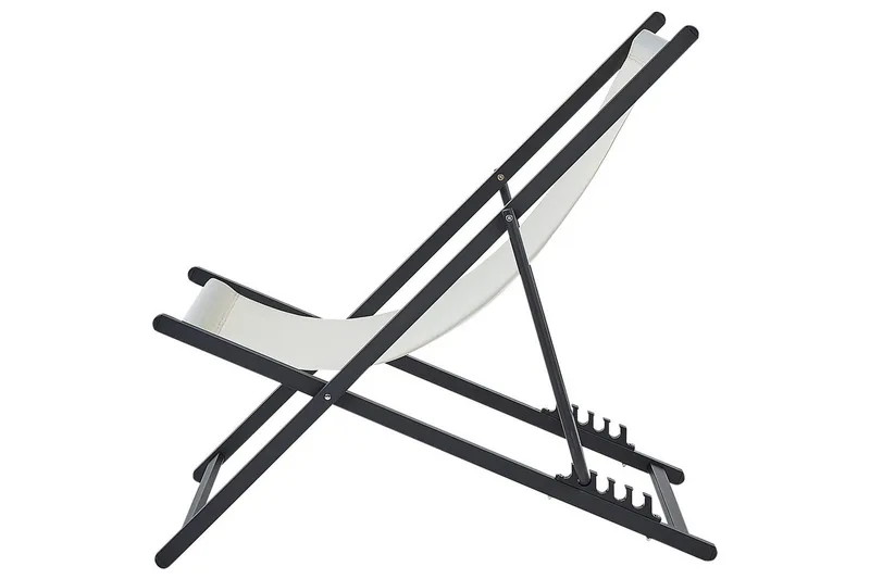 Taittuva lepotuoli Locri II - Beige, musta - Puutarhakalusteet - Puutarhatuoli - Aurinkotuoli