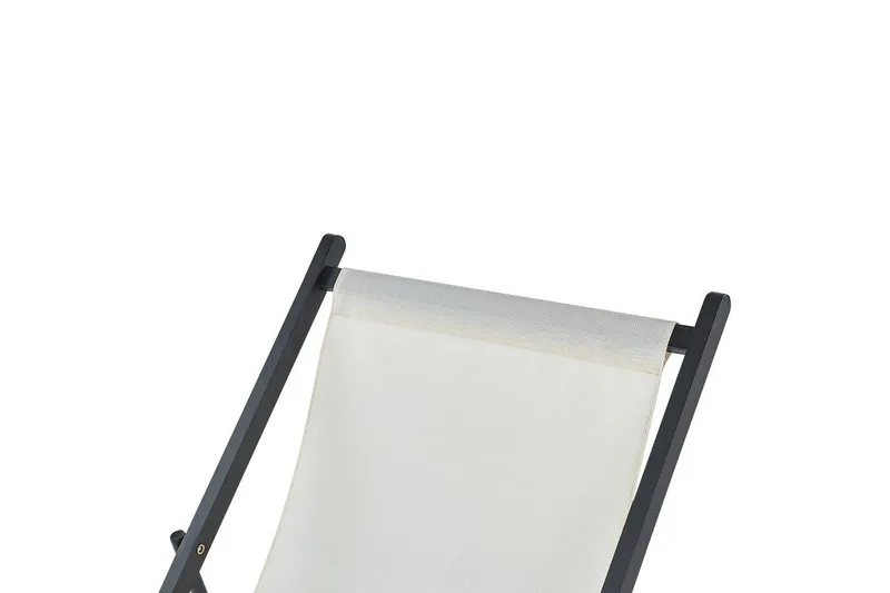 Taittuva lepotuoli Locri II - Beige, musta - Puutarhakalusteet - Puutarhatuoli - Aurinkotuoli