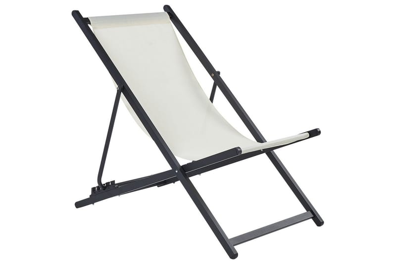 Taittuva lepotuoli Locri II - Beige, musta - Puutarhakalusteet - Puutarhatuoli - Aurinkotuoli