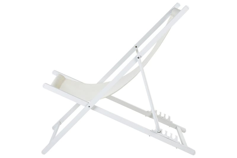 Taittuva lepotuoli Locri II - Beige, valkoinen - Puutarhakalusteet - Puutarhatuoli - Aurinkotuoli