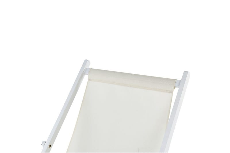 Taittuva lepotuoli Locri II - Beige, valkoinen - Puutarhakalusteet - Puutarhatuoli - Aurinkotuoli