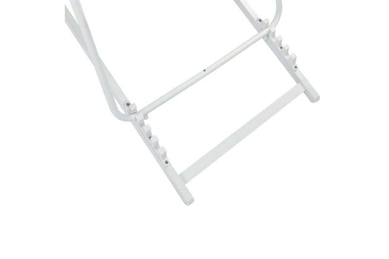 Taittuva lepotuoli Locri II - Harmaa, valkoinen - Puutarhakalusteet - Puutarhatuoli - Aurinkotuoli