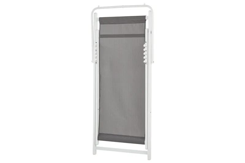 Taittuva lepotuoli Locri II - Harmaa, valkoinen - Puutarhakalusteet - Puutarhatuoli - Aurinkotuoli