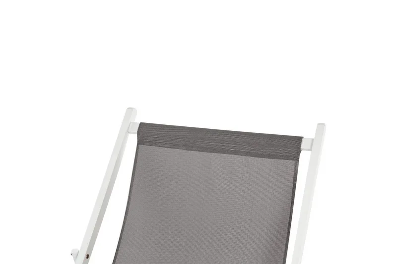 Taittuva lepotuoli Locri II - Harmaa, valkoinen - Puutarhakalusteet - Puutarhatuoli - Aurinkotuoli