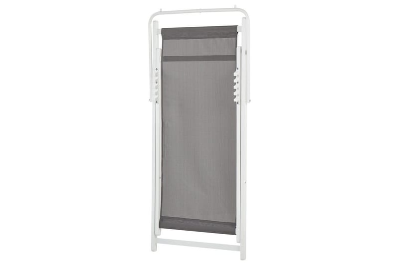 Taittuva lepotuoli Locri II - Harmaa, valkoinen - Puutarhakalusteet - Puutarhatuoli - Aurinkotuoli