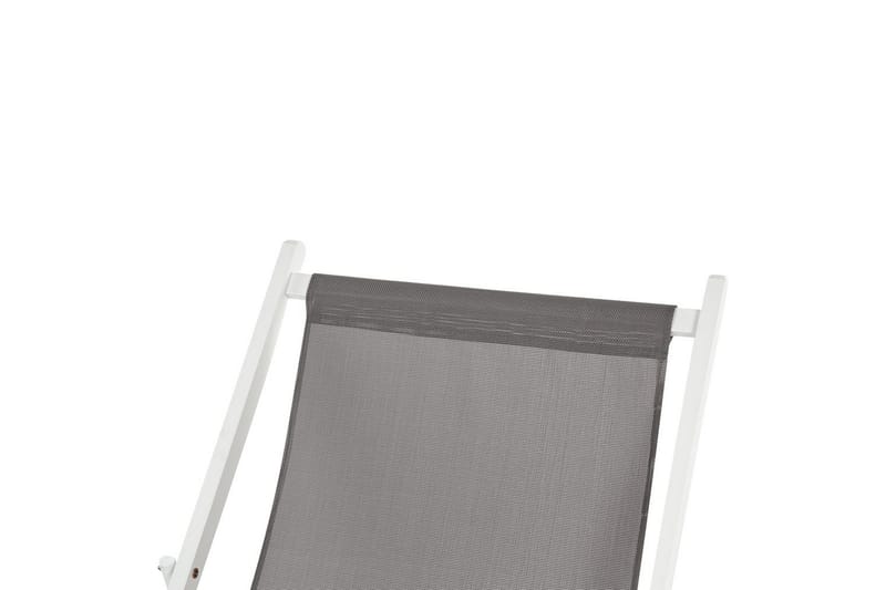 Taittuva lepotuoli Locri II - Harmaa, valkoinen - Puutarhakalusteet - Puutarhatuoli - Aurinkotuoli