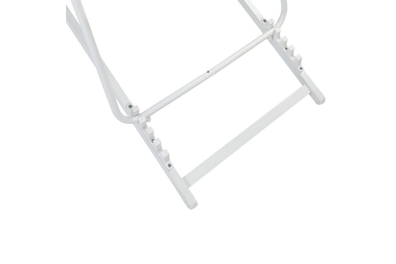 Taittuva lepotuoli Locri II - Harmaa, valkoinen - Puutarhakalusteet - Puutarhatuoli - Aurinkotuoli