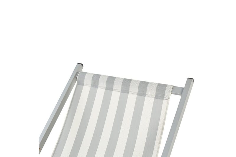 Taittuva lepotuoli Locri II - Valkoinen, Harmaa - Puutarhakalusteet - Puutarhatuoli - Aurinkotuoli