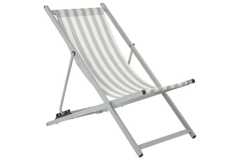 Taittuva lepotuoli Locri II - Valkoinen, Harmaa - Puutarhakalusteet - Puutarhatuoli - Aurinkotuoli