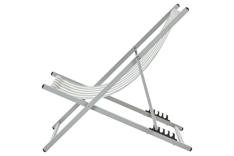 Taittuva lepotuoli Locri II - Valkoinen, Harmaa - Puutarhakalusteet - Puutarhatuoli - Aurinkotuoli