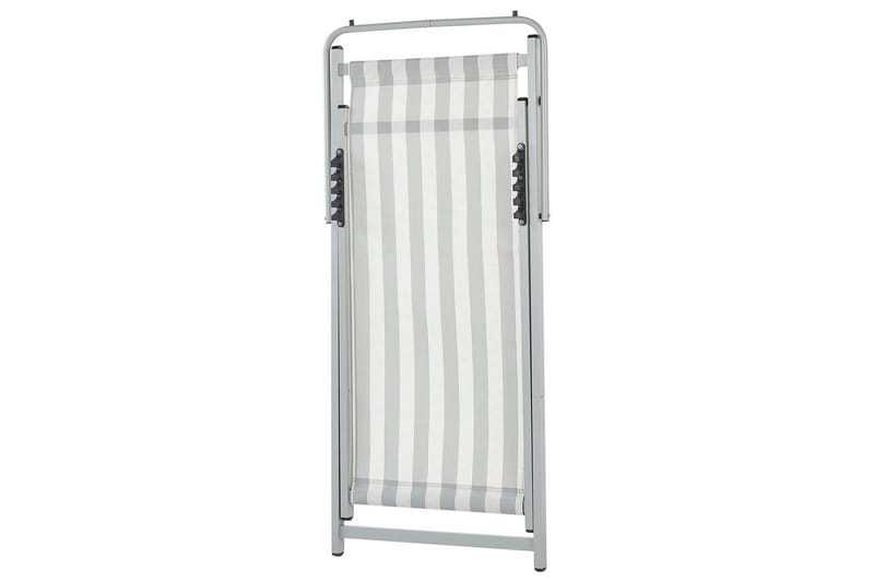 Taittuva lepotuoli Locri II - Valkoinen, Harmaa - Puutarhakalusteet - Puutarhatuoli - Aurinkotuoli