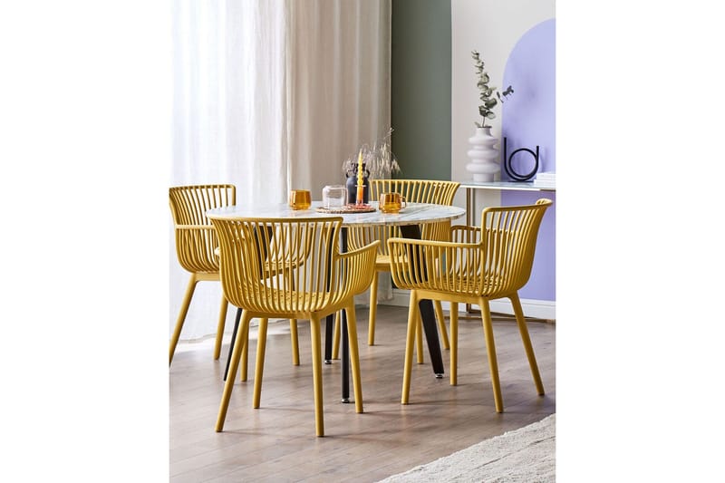 Taurisano Käsinojatuoli - Keltainen - Puutarhakalusteet - Puutarhatuoli - Karmituoli ulos