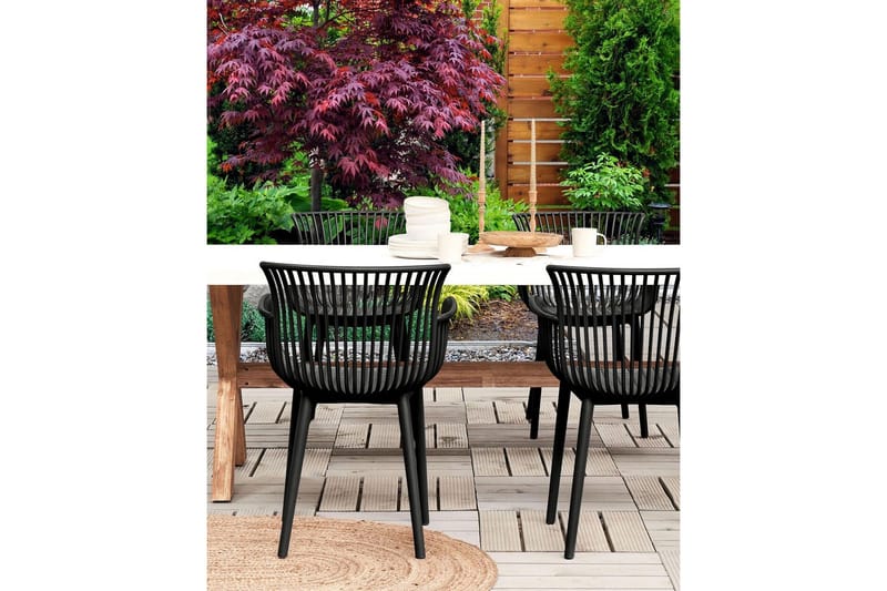 Taurisano Käsinojatuoli - Musta - Puutarhakalusteet - Puutarhatuoli - Karmituoli ulos