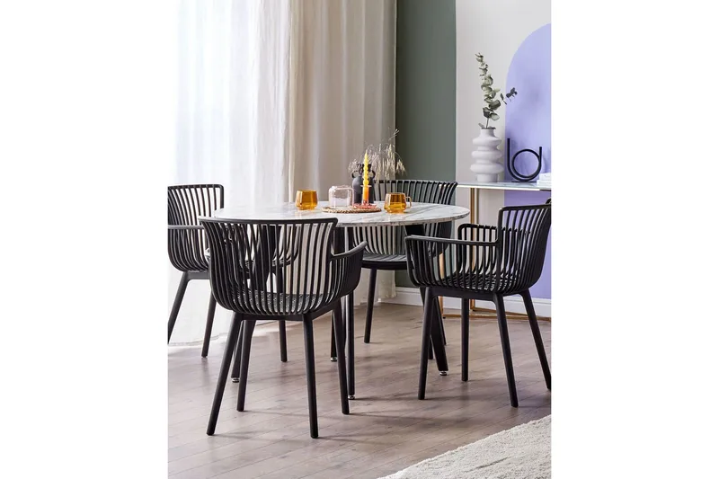 Taurisano Käsinojatuoli - Musta - Puutarhakalusteet - Puutarhatuoli - Karmituoli ulos