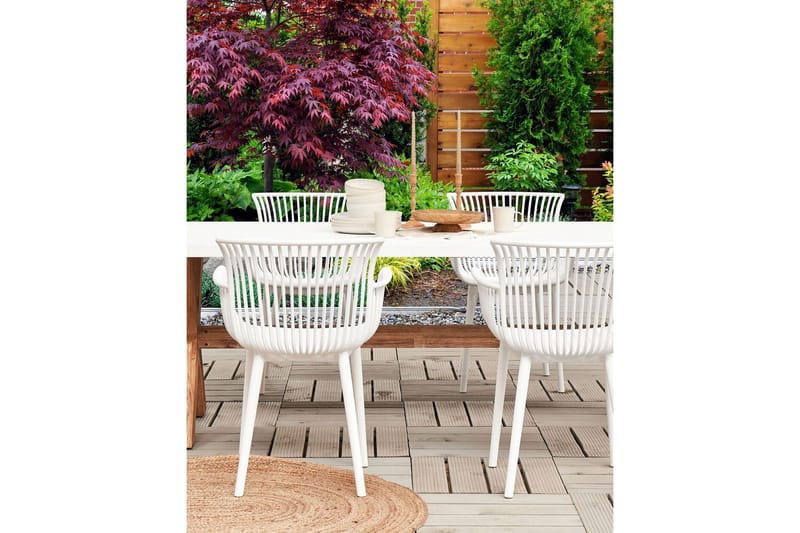 Taurisano Käsinojatuoli - Valkoinen - Puutarhakalusteet - Puutarhatuoli - Karmituoli ulos