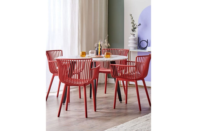 Taurisano Käsinojatuoli - Punainen - Puutarhakalusteet - Puutarhatuoli - Karmituoli ulos